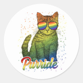 Kat Purride LGBT Runt Klistermärke