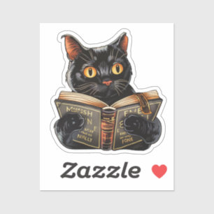 Kat Reading Sticker Klistermärken