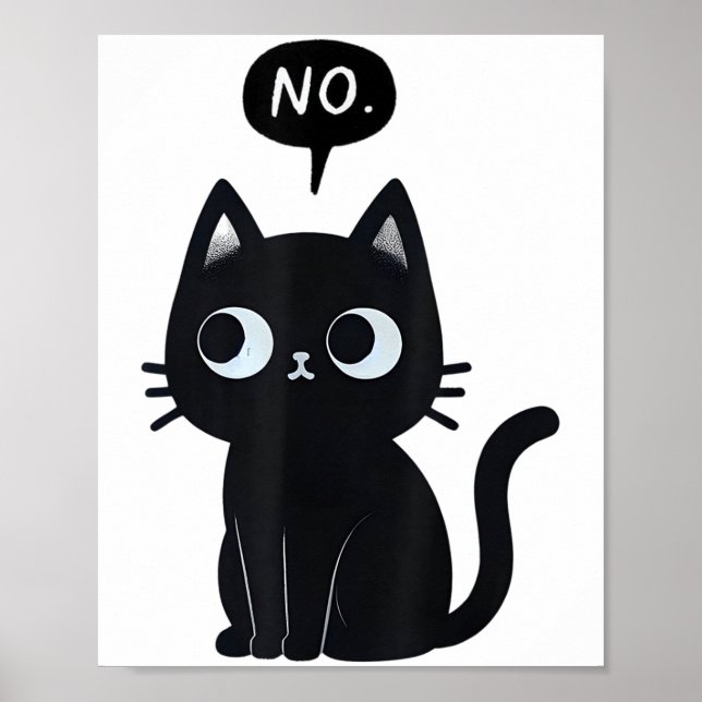 Kat säger inget lustigt svart katt poster (Framsidan)