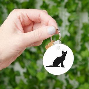 Kat Silhouette Keychain Nyckelring