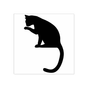 Kat silhud stämpel