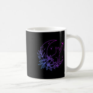 Kat Sitta på de halvmånsblommor som blommar i Måne Kaffemugg