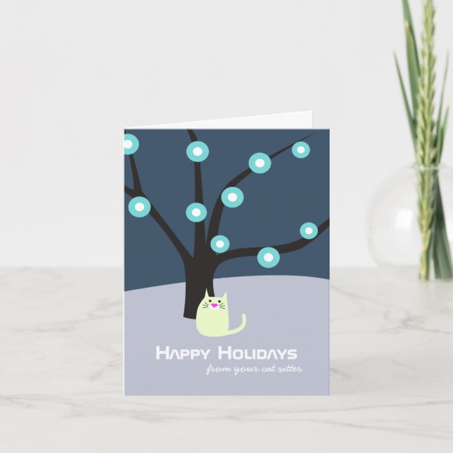 Kat Sitter's Helgdag Card Helgkort (Framsida)