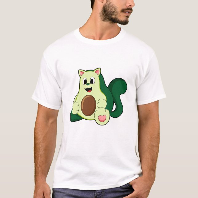 Kat som Avocado T Shirt (Framsida)