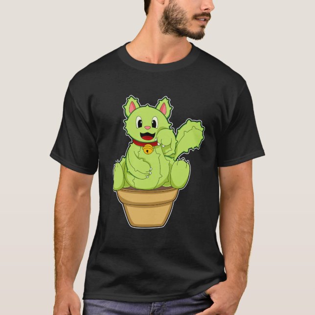 Kat som Cactus T Shirt (Framsida)