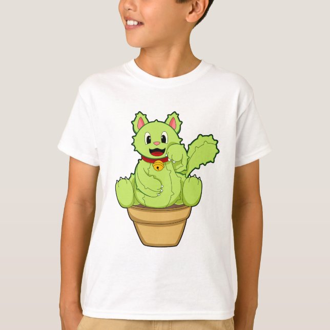 Kat som Cactus T Shirt (Framsida)