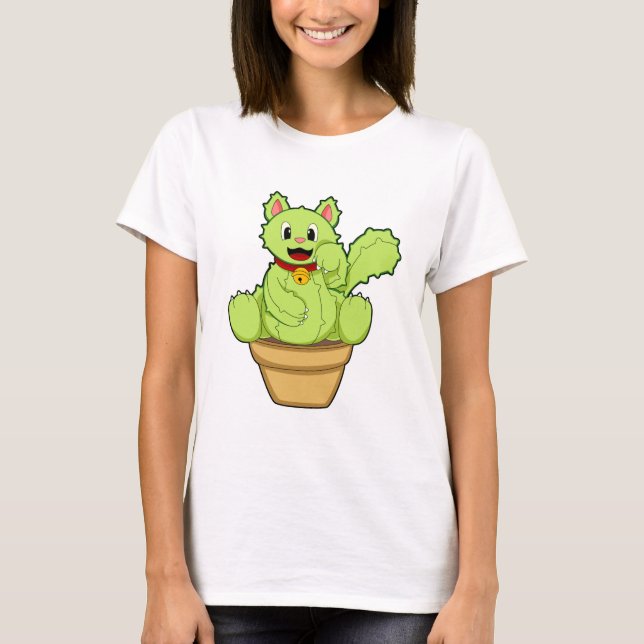 Kat som Cactus T Shirt (Framsida)