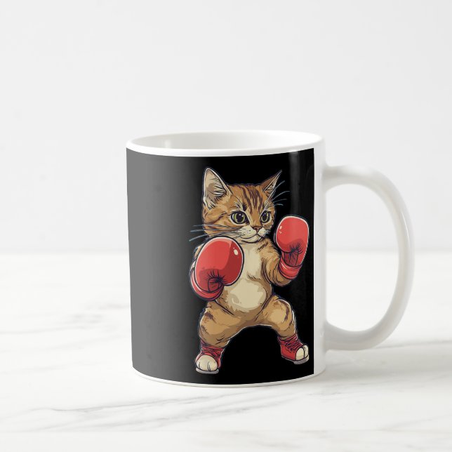 Kat som doserats som en boxer Funny Boxing Manar W Kaffemugg (Höger)