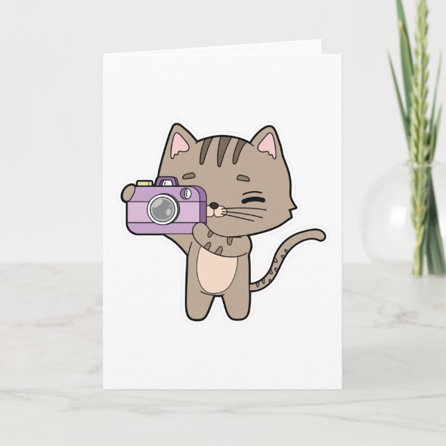 Kat som fotograf med kamera kort (Framsida)