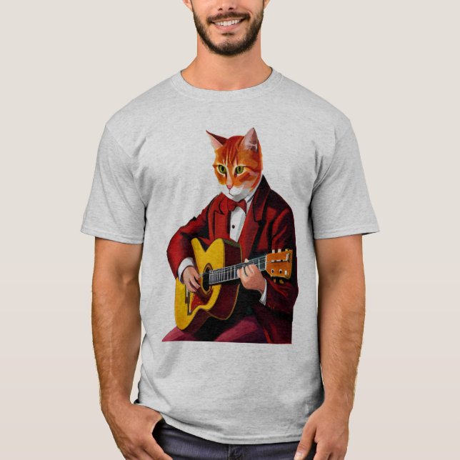 Kat som leker gitarr | manar Citar T Shirt (Framsida)