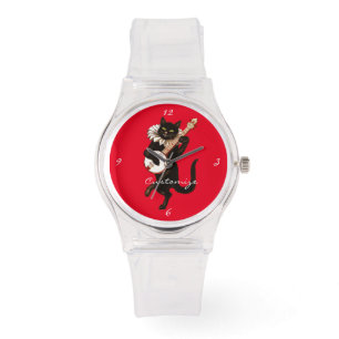 Kat som spelar Banjo Thunder_Cove Armbandsur