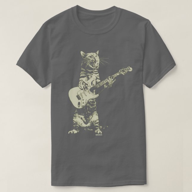 Kat som spelar gitarr 4 t shirt (Design framsida)