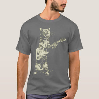 Kat som spelar gitarr 4 t shirt