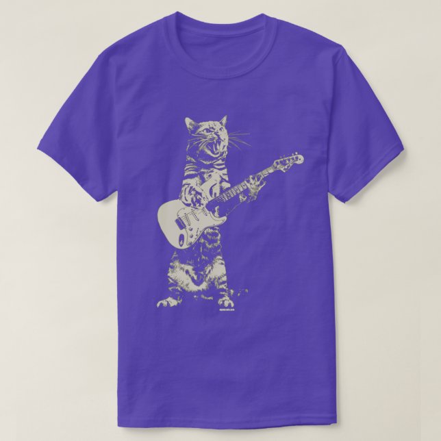 Kat som spelar gitarr t shirt (Design framsida)