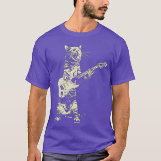 Kat som spelar gitarr t shirt
