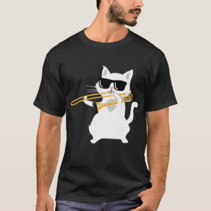 Kat som spelar tromben T-Shirt
