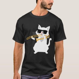 Kat som spelar tromben T-Shirt