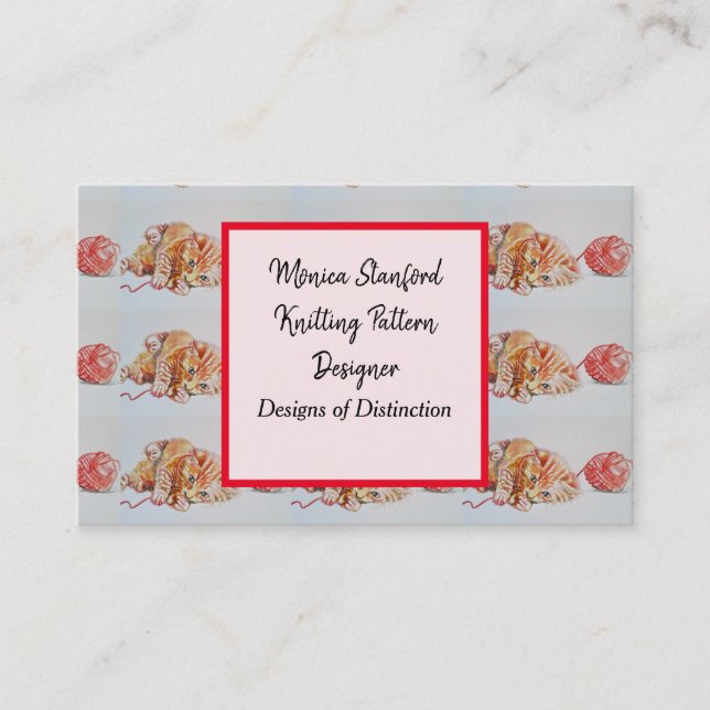 Kat som spelas upp med Affärskortet Yllfärg Visitkort (Framsida)