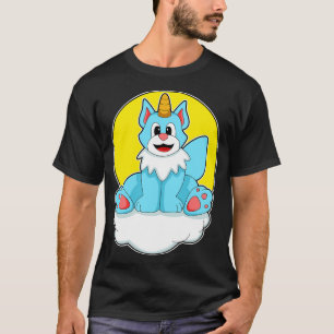 Kat som Unicorn på moln Sol T Shirt