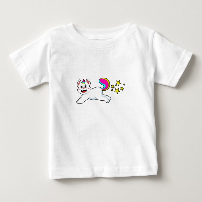 Kat som Unicorn T Shirt (Framsida)