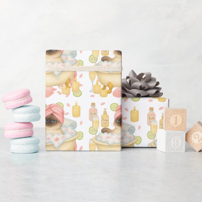 Kat SPA-Födelsedagsfest för siamesiska kattlover Presentpapper (Baby Shower)