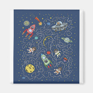 Kat Space Astronaut Rocket Maze Puzzle Mystopple Magnet