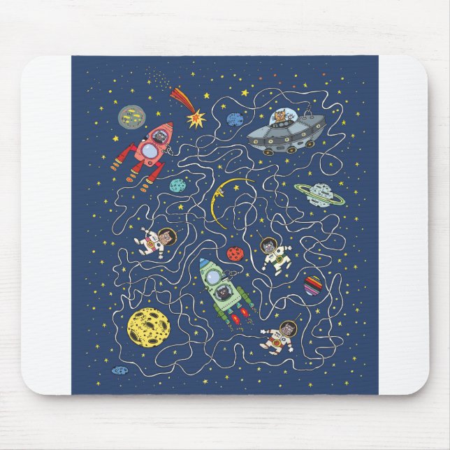 Kat Space Astronaut Rocket Maze Puzzle Mystopple Musmatta (Framsidan)