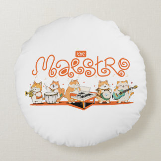 Kat spelar gitarren rund kudde