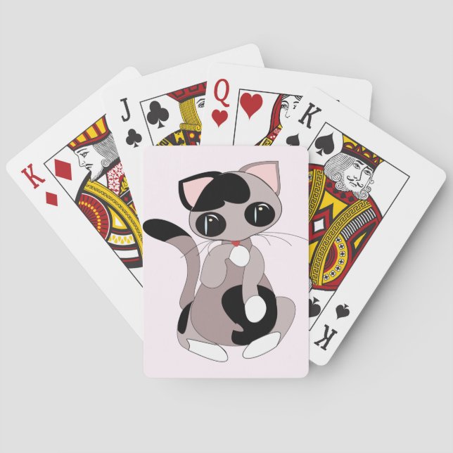 Kat Städning Rosa-uppspelningskort - Anpassade Casinokort (Baksidan)