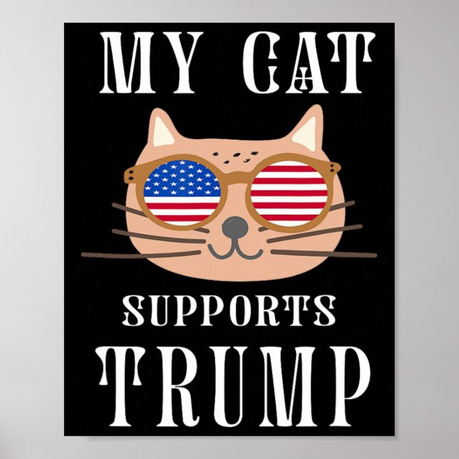 Kat-stöd Trump 2024 Ta Amerika tillbaka valet Poster (Framsidan)