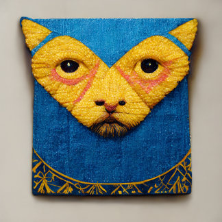 Kat surrealism vintage Tapestry ukrainsk design Prydnadskudde