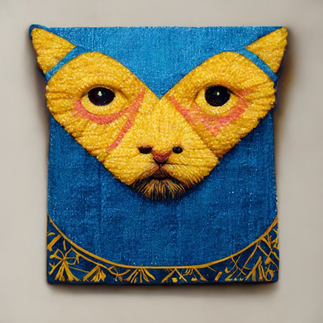 Kat surrealism vintage Tapestry ukrainsk design Prydnadskudde (Skapare uppladdad)