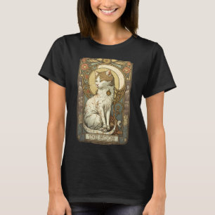 Kat Tarot Card Nouveau-kortet för Måne T Shirt