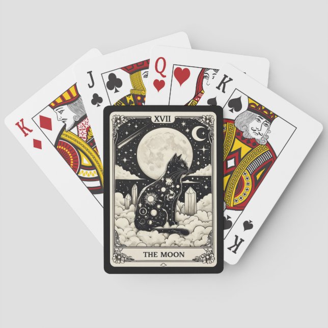 Kat Tarot-kort, Måne-grafik Casinokort (Baksidan)