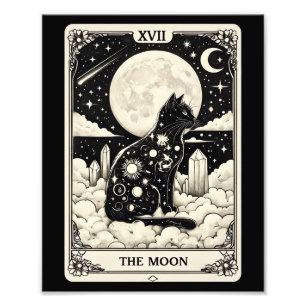 Kat Tarot-kort, Måne-grafik Fototryck