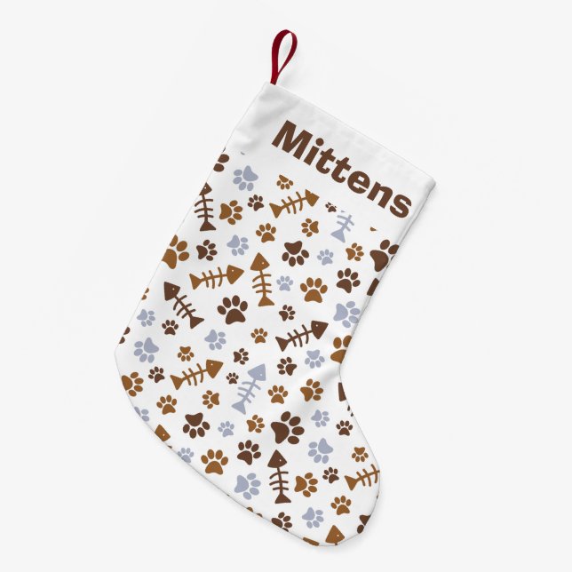 Kat Tass avtryck Mönster Liten Julstrumpa (Framsidan (Hängande))
