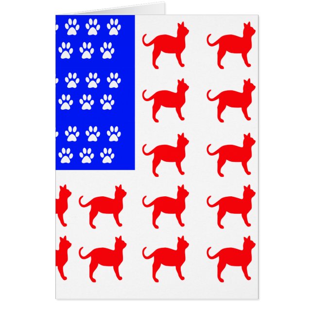 Kat + Tass Flagga Hälsningskort (Framsidan)