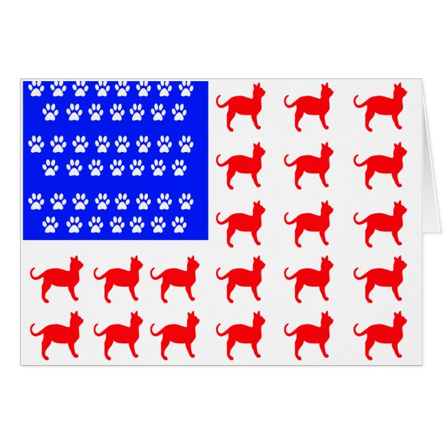 Kat + Tass Flagga Hälsningskort (Framsidan Horizontal)