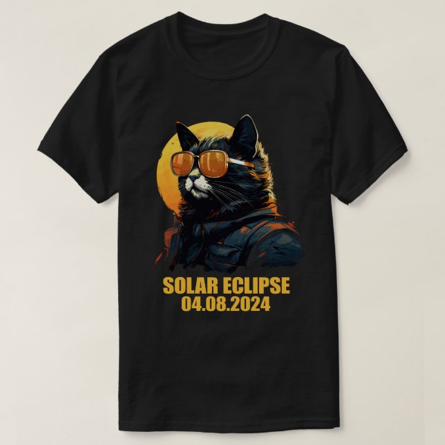 Kat Total Solar Eclipse April 8 2024 Astronomi T Shirt (Design framsida)