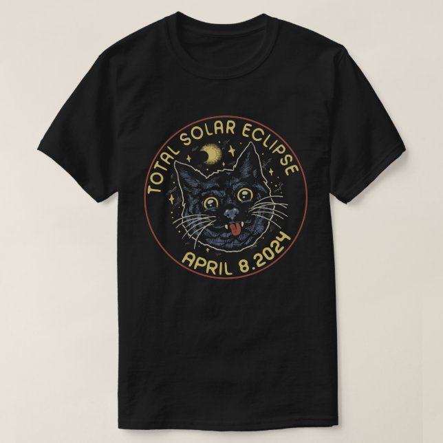 Kat Total Solar Eclipse April 8 2024 Astronomi T Shirt (Design framsida)