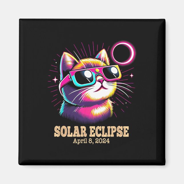 Kat Total Solar Eclipse April 8 Magnet (Framsidan)