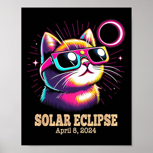 Kat Total Solar Eclipse April 8 Poster (Framsidan)