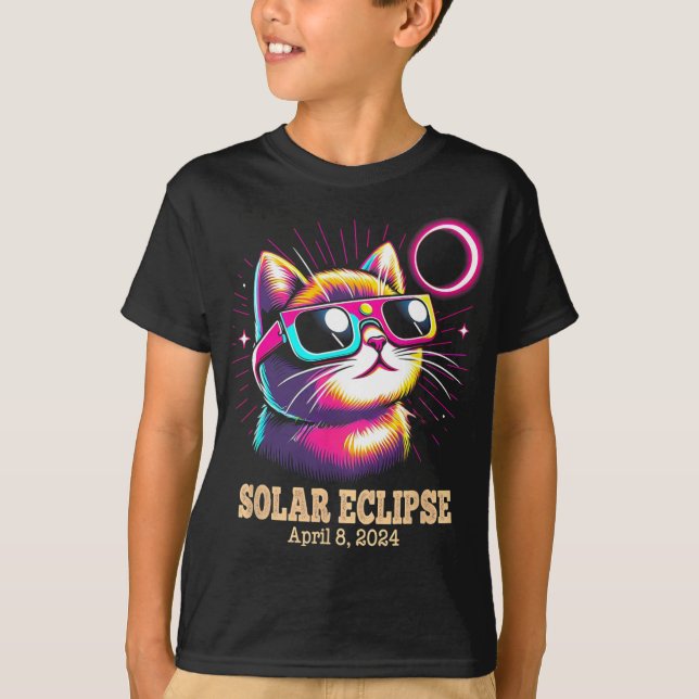 Kat Total Solar Eclipse April 8 T Shirt (Framsida)