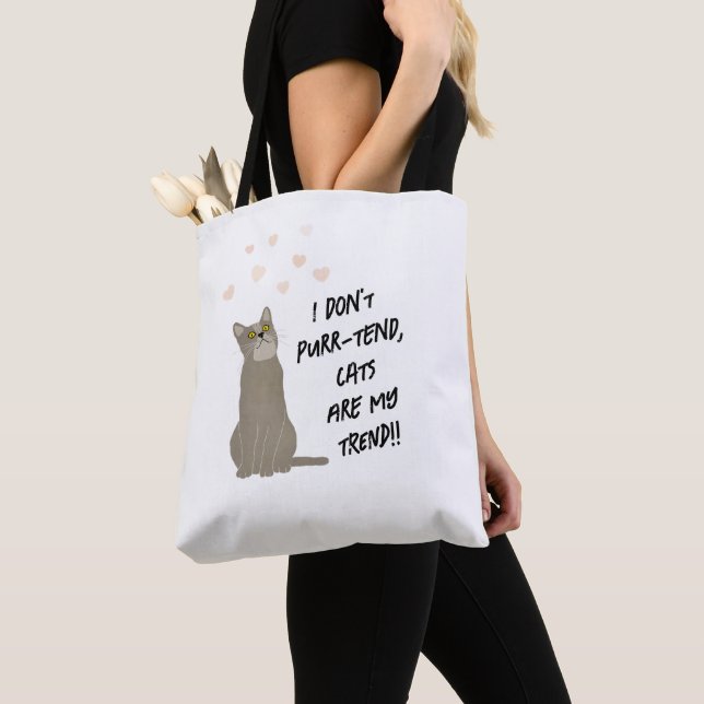 Kat Trend Tote Bag Tygkasse (Närbild)