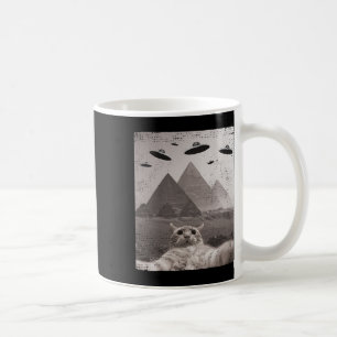 Kat Ufo Meme - luddig kattselfie med UFOS Kaffemugg