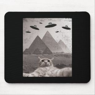Kat Ufo Meme - luddig kattselfie med UFOS Musmatta