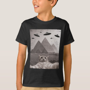 Kat Ufo Meme - luddig kattselfie med UFOS T Shirt
