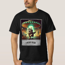 Kat UFO Selfie: Skrämt Kattunge (Man t-shirt) #09 T Shirt
