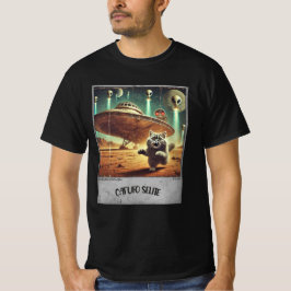 Kat UFO Selfie: Skrämt Kattunge (Man t-shirt) #10 T Shirt