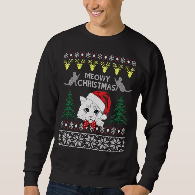 Kat Uggig jul Lång Ärmad Tröja (Framsida)